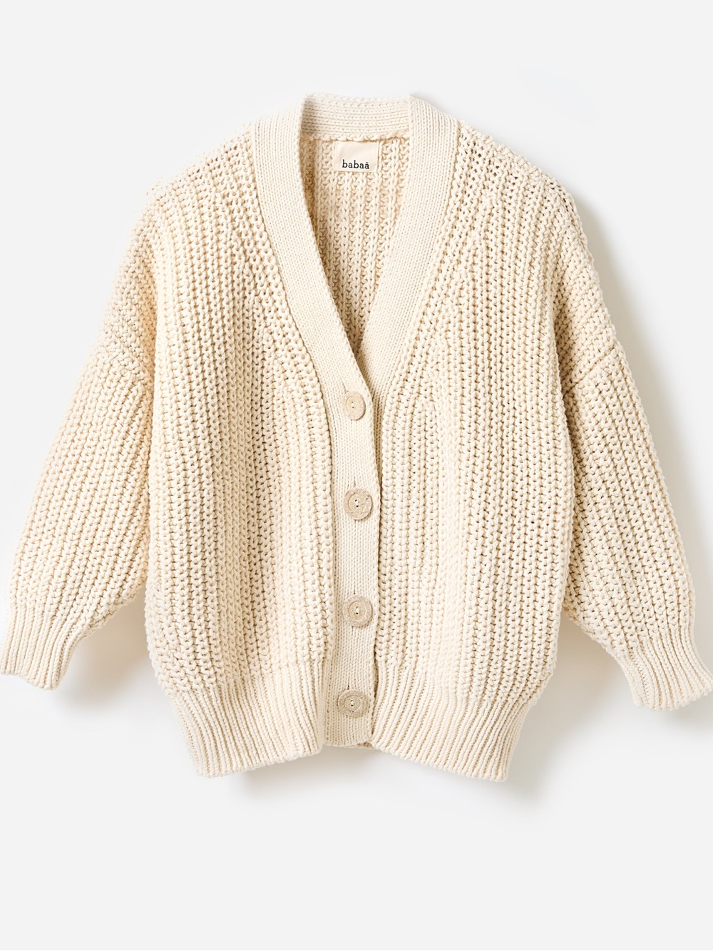 Babaa No.19 Natural Chunky Button-Down Cardigan